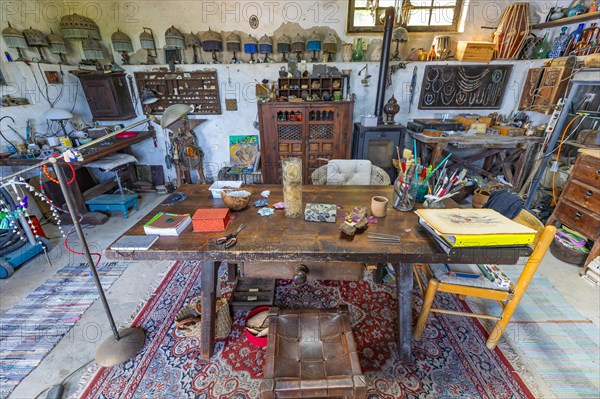 Artist's workshop in Capoliveri, Elba, Tuscan Archipelago, Tuscany, Italy, Europe