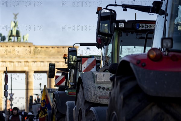 Pictures taken during the farmers' protests in Berlin. Farmers are demonstrating against the planned cancellation of the agricultural diesel tax and the motor vehicle tax exemption. The protests were organised by the German Farmers' Association together with the state farmers' associations