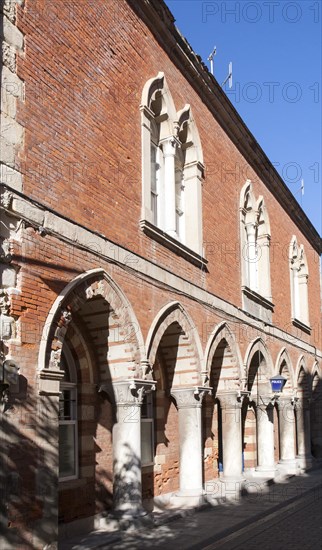 Victorian police station in Irish Town area of Gibraltar, British terroritory in southern Europe