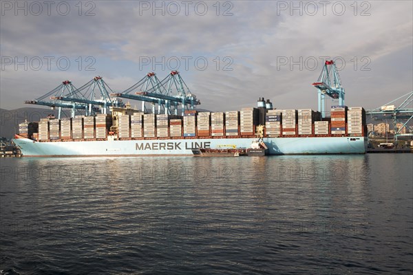 APM Terminals container ship port at Algeciras, Cadiz Province, Spain, Europe