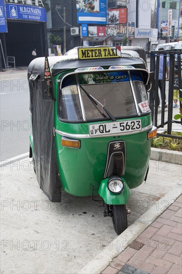 Tuk Tuk motorised tricycle taxi vehicle, Colombo, Sri Lanka, Asia
