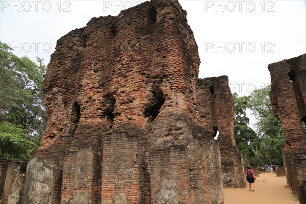 The Royal palace in the Citadel, UNESCO World Heritage Site, the ancient city of Polonnaruwa, Sri Lanka, Asia