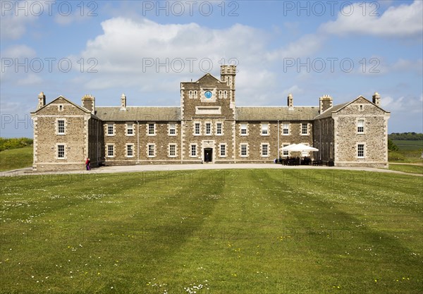 Historic barracks building at Pendennis Castle, Falmouth, Cornwall, England, UK