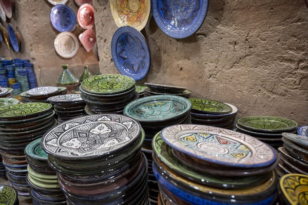 Handmade ceramic products in a pottery, Tamegroute, Morocco, Africa