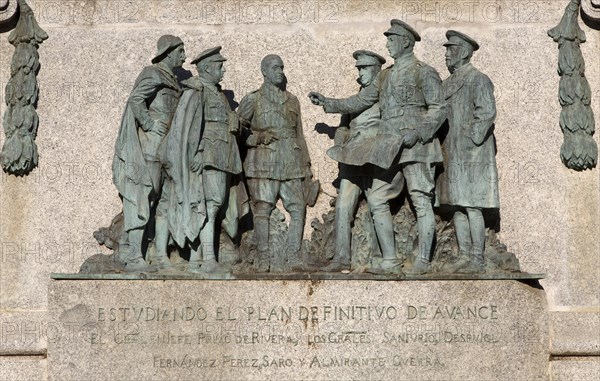 Detail of monument to General Miguel Primo de Rivera, Plaza del Arenal, Jerez de la Frontera, Spain, Europe