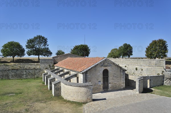 The Saint-Luc gunpowder magazine, poudriere with flying-buttresses at Brouage, Hiers-Brouage, Charente-Maritime, France, Europe