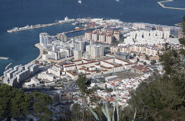 High density modern apartment block housing, Gibraltar, British overseas territory in southern Europe, Europe