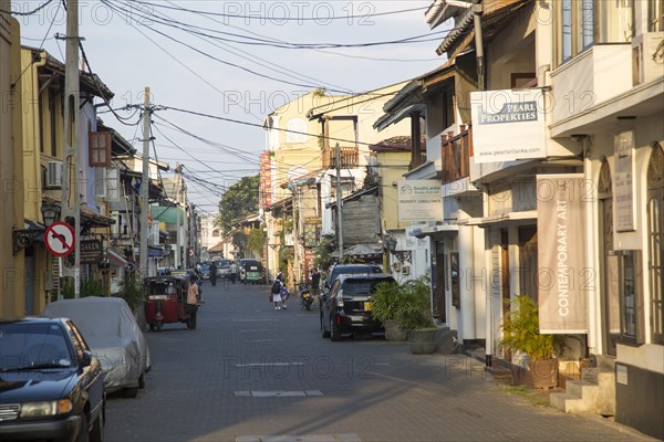 Street in the historic town of Galle, Sri Lanka, Asia