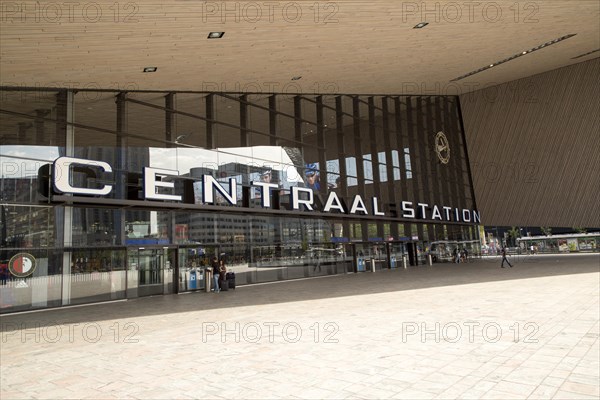 Modern architecture central railway station building, Centraal Station, Rotterdam, Netherlands