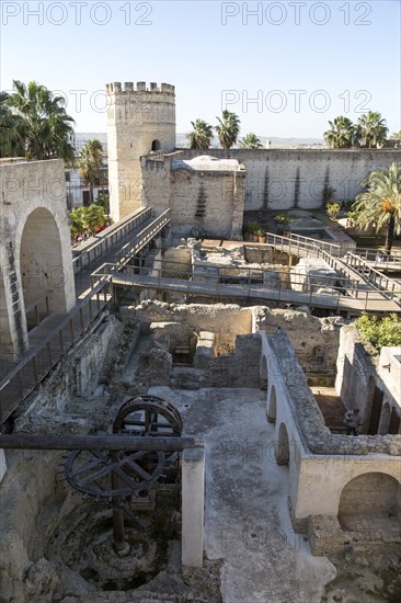 Archaeological excavations of ancient buildings in the Alcazar, Jerez de la Frontera, Spain, Europe