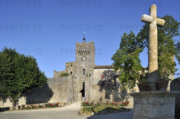 The mediaeval fortified village Larressingle in the Pyrenees, France, Europe