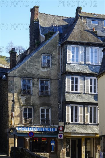 Old house in Rue Ange de Guernisac, Morlaix Montroulez, Finistere Penn Ar Bed department, Brittany Breizh region, France, Europe