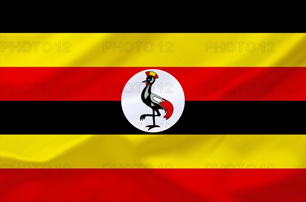 The flag of Uganda, Africa, East Africa, Studio