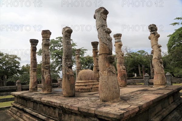 The Lotus Mandapa building, The Quadrangle, UNESCO World Heritage Site, the ancient city of Polonnaruwa, Sri Lanka, Asia