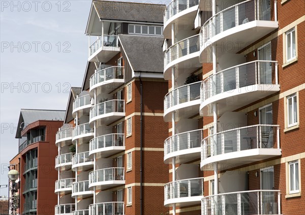 Modern luxury apartment housing in the Wet Dock area, Ipswich, Suffolk, England, UK