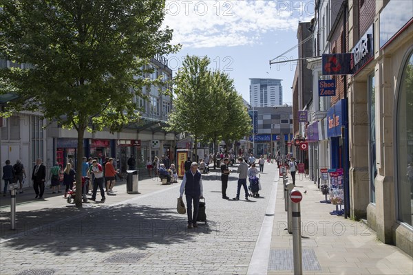 Central pedestrianised shopping area, Swansea, West Glamorgan, South Wales, UK
