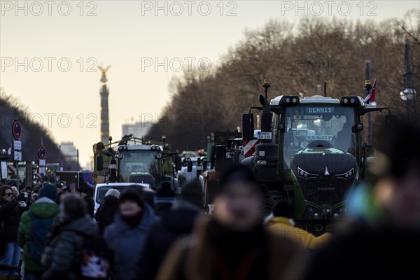 Pictures taken during the farmers' protests in Berlin. Farmers are demonstrating against the planned cancellation of the agricultural diesel tax and the motor vehicle tax exemption. The protests were organised by the German Farmers' Association together with the state farmers' associations