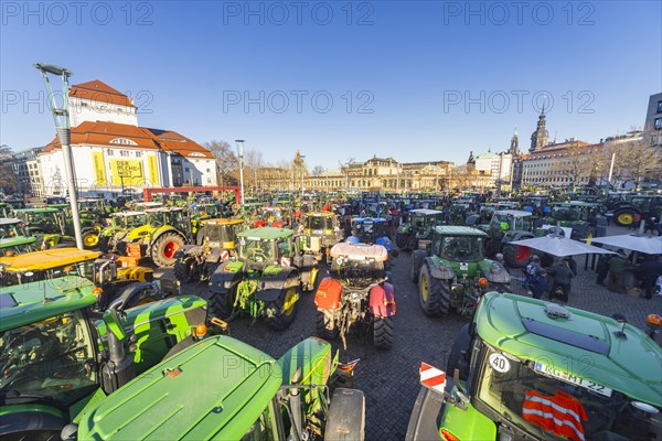 Farmers' protest action, Dresden, Saxony, Germany, Europe