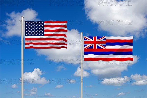 The flag of the USA and Hawaii, Studio