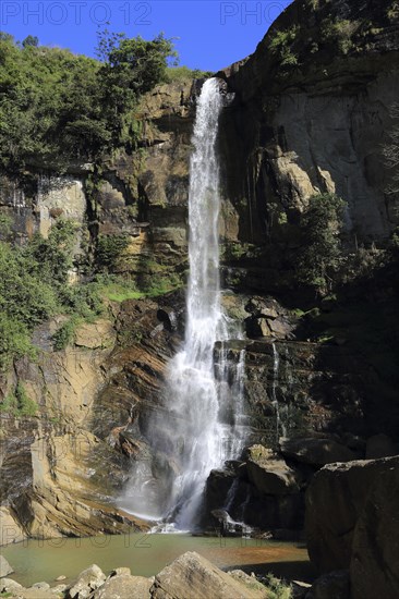 Waterfalls on Ramboda Oya river, Ramboda, Nuwara Eliya, Central Province, Sri Lanka, Asia