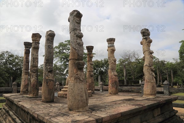 The Lotus Mandapa building, The Quadrangle, UNESCO World Heritage Site, the ancient city of Polonnaruwa, Sri Lanka, Asia