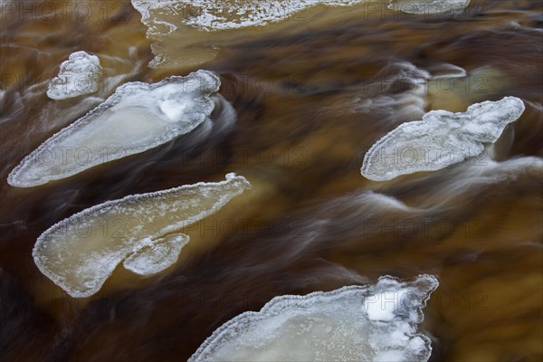 Slush ice in river in winter