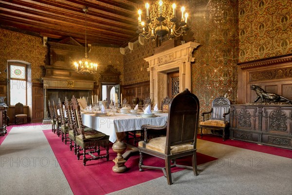 Former Imperial Castle, Main dining room, Cochem, Rhineland Palatinate, Germany, Europe