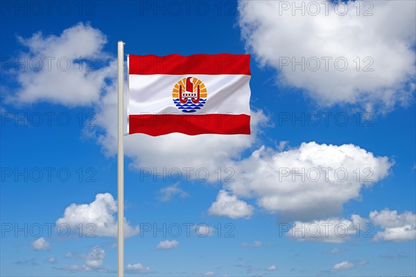 The flag of Tahiti, island in French Polynesia, South Seas, Studio