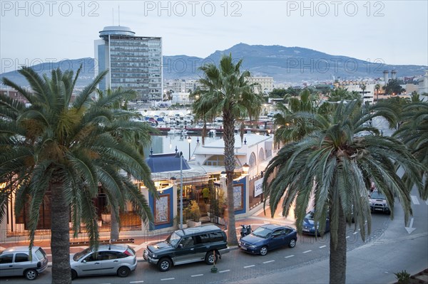 View over harbour and city centre, Melilla autonomous city state Spanish territory in north Africa, Spain, Europe