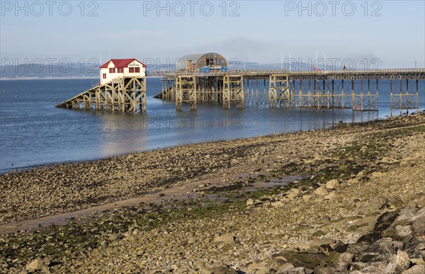 Pier and lifeboat station, Mumbles, Gower peninsula, near Swansea, South Wales, UK