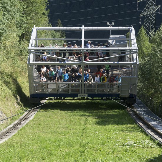 Inclined lift to the high mountain reservoirs, Kaprun, Pinzgau, Salzburger Land, Austria, Europe