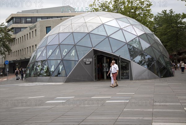 Modern glass dome America Today shop building, Eindhoven city centre, North Brabant province, Netherlands