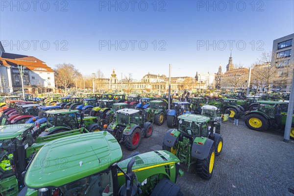 Farmers' protest action, Dresden, Saxony, Germany, Europe