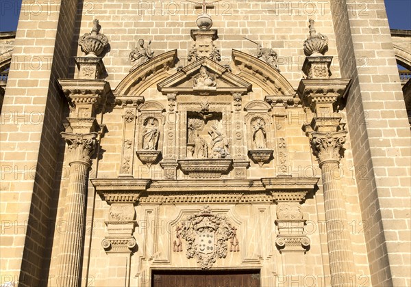 Stonework details of the Cathedral church in Jerez de la Frontera, Cadiz province, Spain, Europe