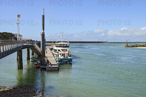 Ships and boats at quay walls, Le Croisic, Loire-Atlantique, Pays de la Loire, France, Europe