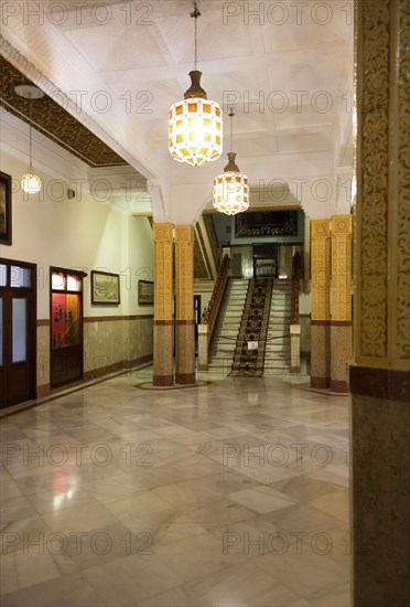 Interior of 1930s Casino Militar building, Melilla autonomous city state Spanish territory in north Africa, Spain, Europe