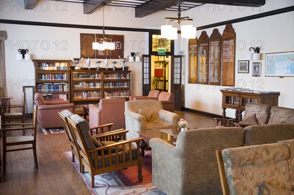 Interior of British colonial period Hill Club, Nuwara Eliya, Sri Lanka, Asia