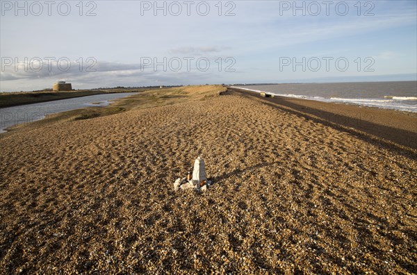Shingle beach at East Lane, Bawdsey, Suffolk, England, UK