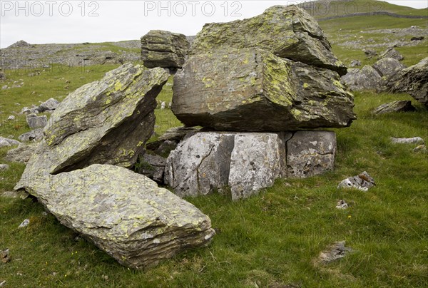 Norber erratics glacial deposition, Austwick, Yorkshire Dales national park, England, UK