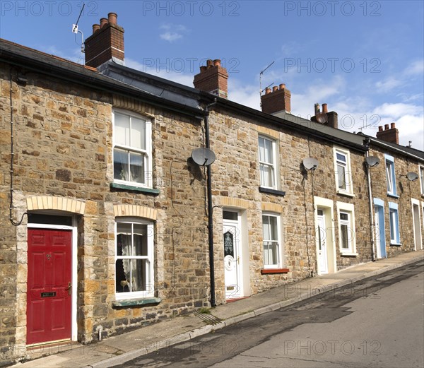 Terraced housing in Blaenavon World Heritage town, Torfaen, Monmouthshire, South Wales, UK