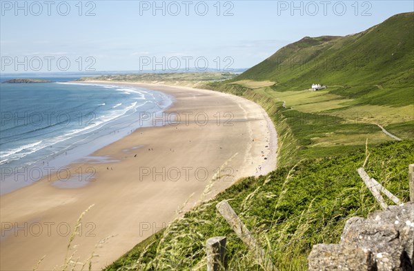 Rhossili beach, Gower peninsula, near Swansea, South Wales, UK