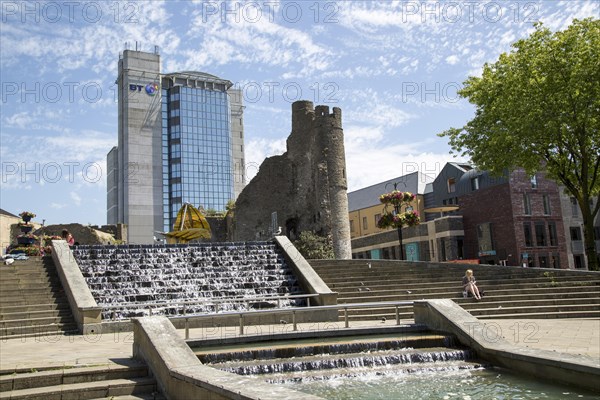 Fountains in Castle Square, Swansea, West Glamorgan, South Wales, UK