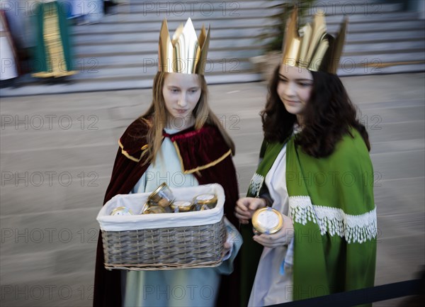 Federal Chancellor Olaf Scholz (SPD) pictured at the traditional reception for carol singers at the Federal Chancellery in Berlin, 8 January 2024