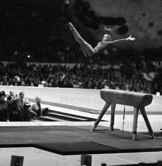 DEU, Germany, Dortmund: Personalities from politics, business and culture from the years 1965-71. Dortmund. 1966 World Gymnastics Championships GDR athlete, Europe