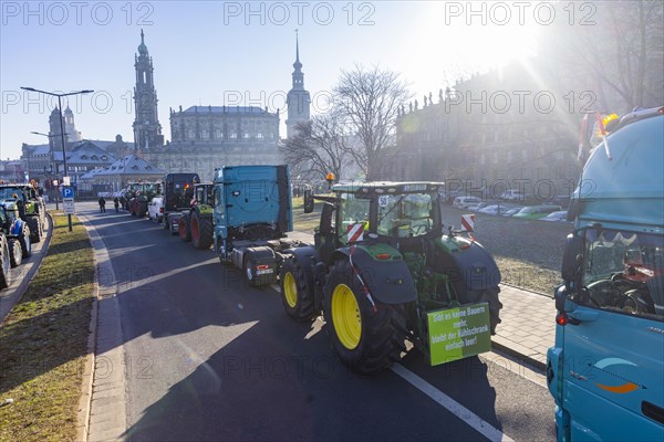 Farmers' protest action, Dresden, Saxony, Germany, Europe