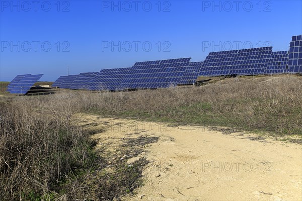 PV solar array at Cordel del Palmar, near Vejer de la Frontera, Cadiz province, Spain, Europe