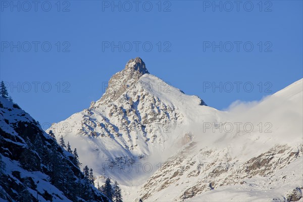 The mountain Grivola in the Graian Alps in the Gran Paradiso National Park, Valle d'Aosta, Italy, Europe
