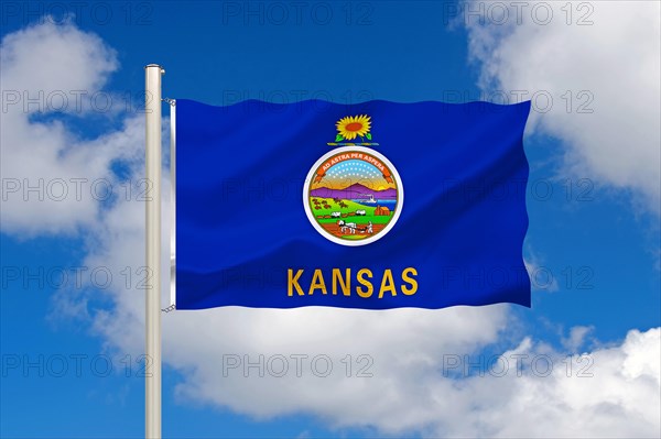 The flag of Kansas, USA, Studio, North America