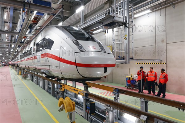 A Deutsche Bahn ICE train stands at the ICE plant in Berlin Rummelsberg, Berlin, 20 December 2022