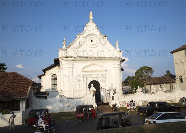 Whitewashed building Dutch Reformed Church historic town of Galle, Sri Lanka, Asia